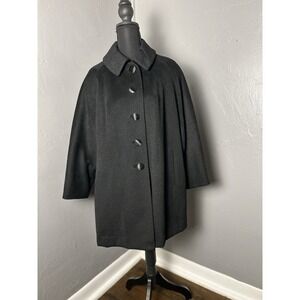 Abbmoor Vintage Women's Swing Coat Size Large Black With 5 Button